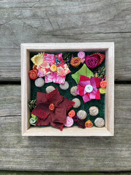 Flower Garden in Wood Frame