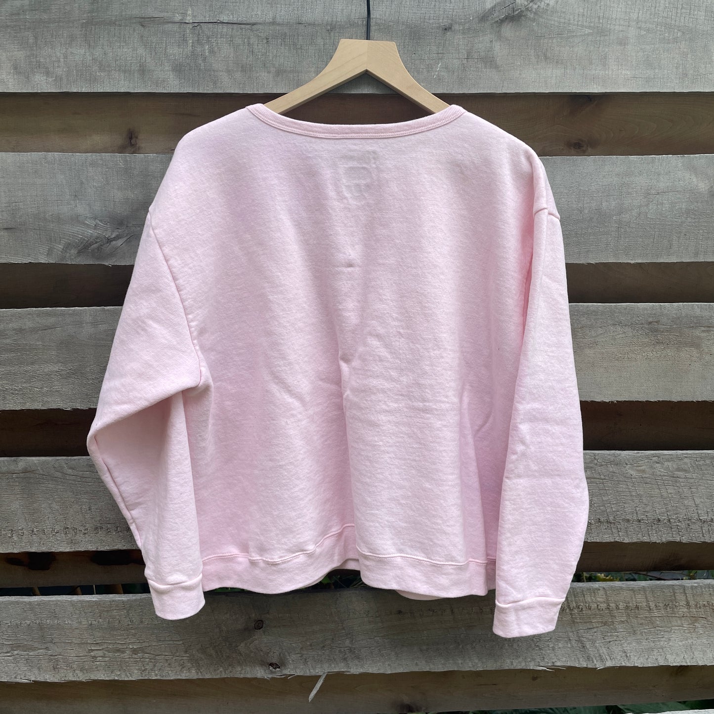 Pink Sweatshirt with Flower Appliqué (size 2XL)