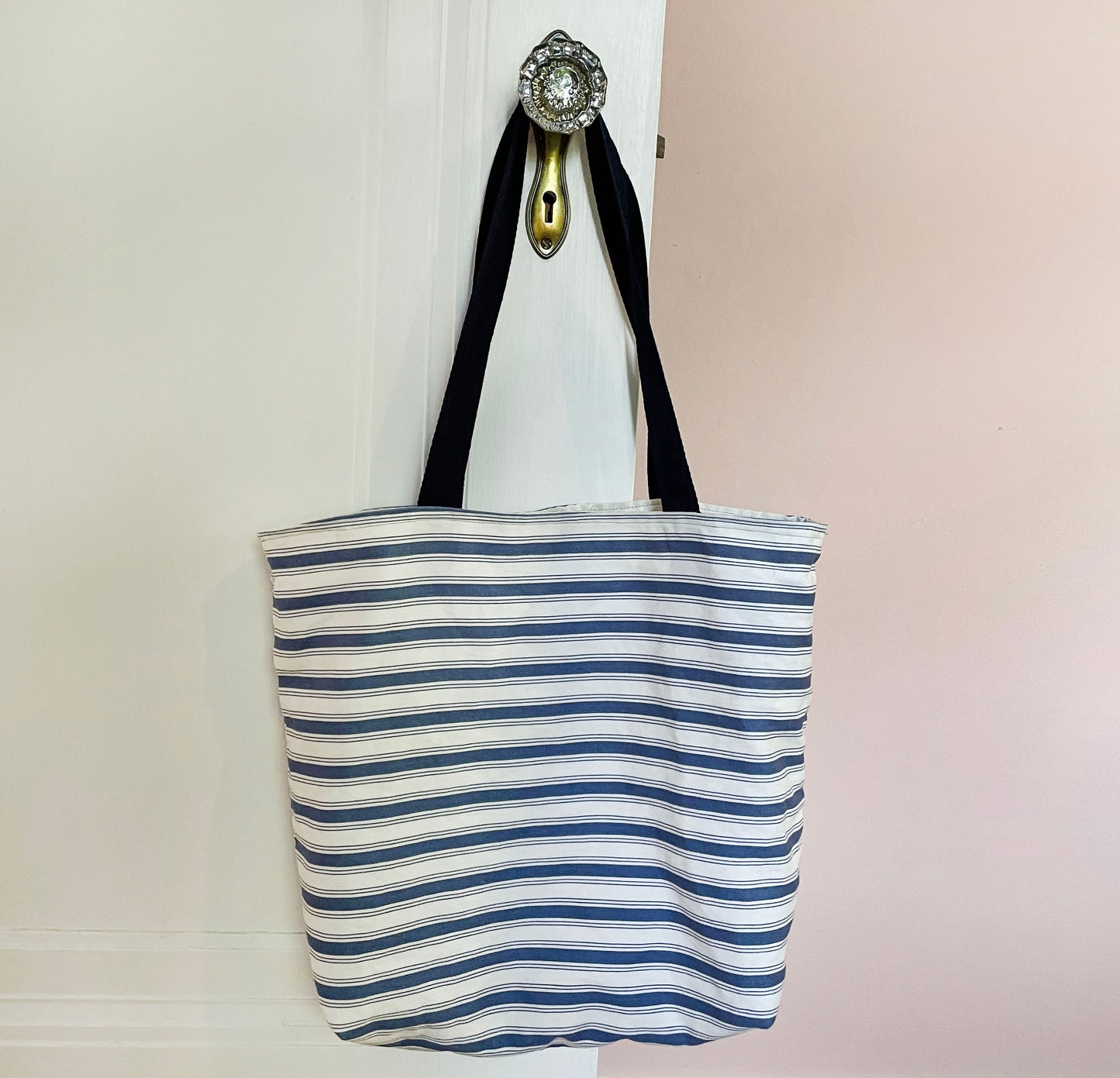 Tote Bag - Blue Stripes (14"w x 11"h)