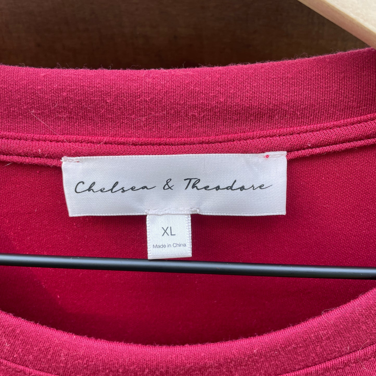 Maroon Sweatshirt with Floral Appliqué (size xl)