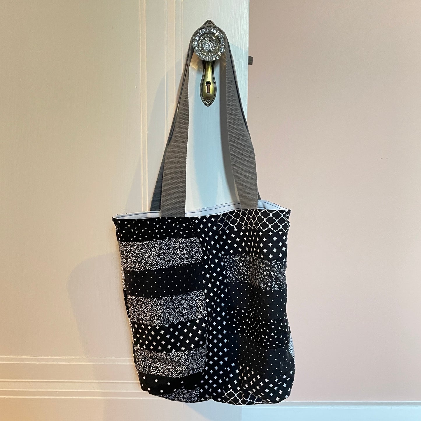 Tote Bag - Black & White (13"w x 12"h)
