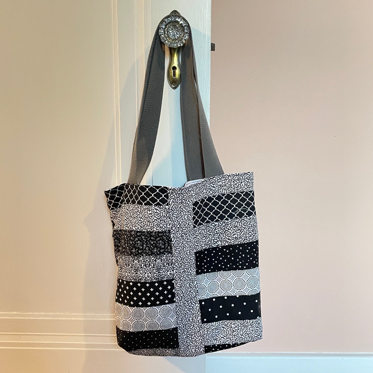 Tote Bag - Black & White (13"w x 12"h)