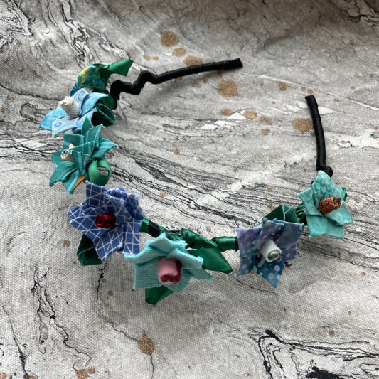 Floral Headband - Blue center