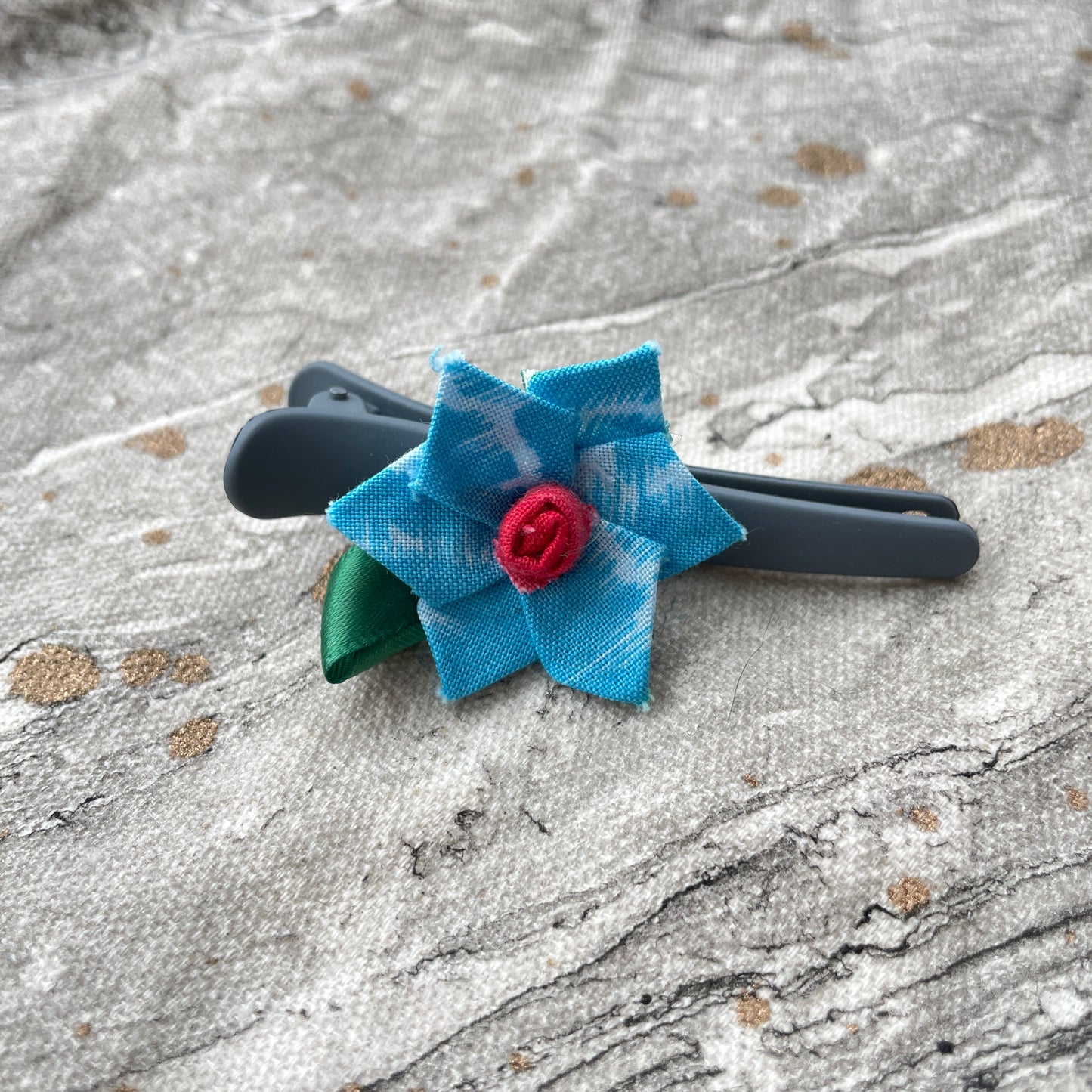 Flower Hair Clip - Teal