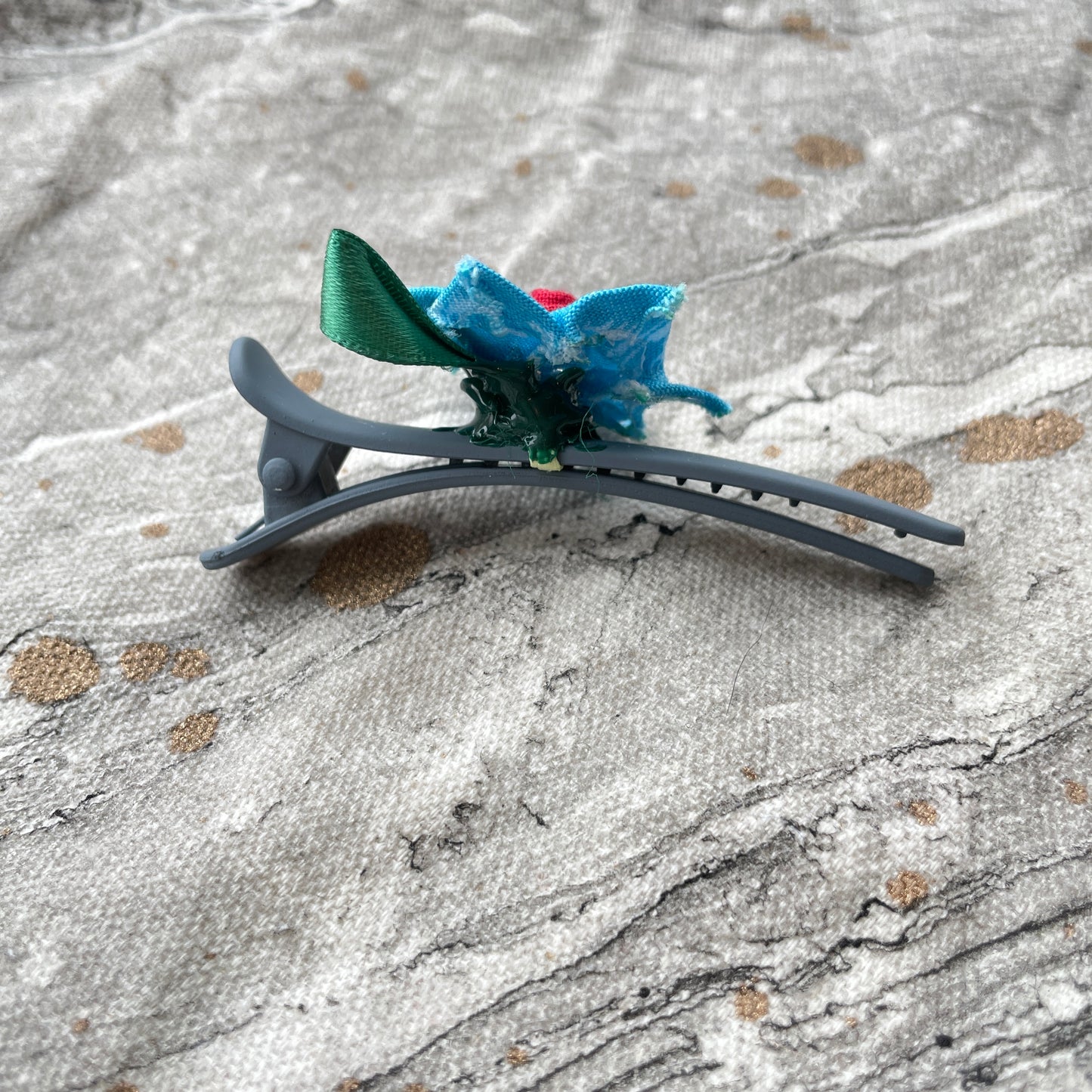 Flower Hair Clip - Teal
