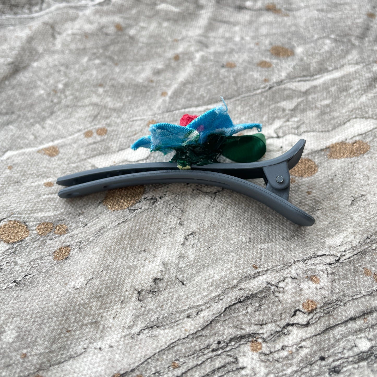 Flower Hair Clip - Teal