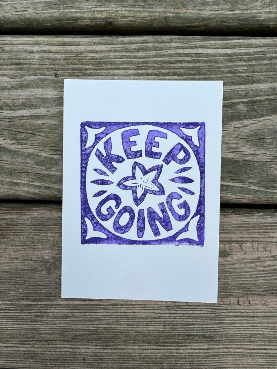 “Keep Going” Square Block Print (5x7)