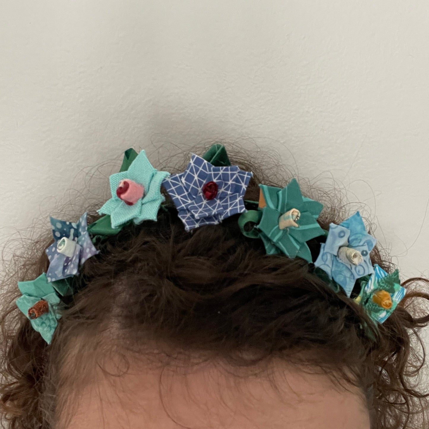 Floral Headband - Blue center