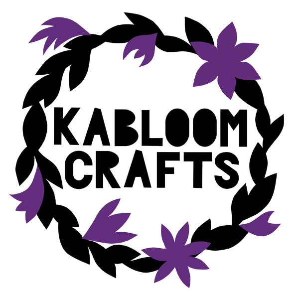 Logo reading Kabloom Crafts surrounded by abstract flowers and leaves