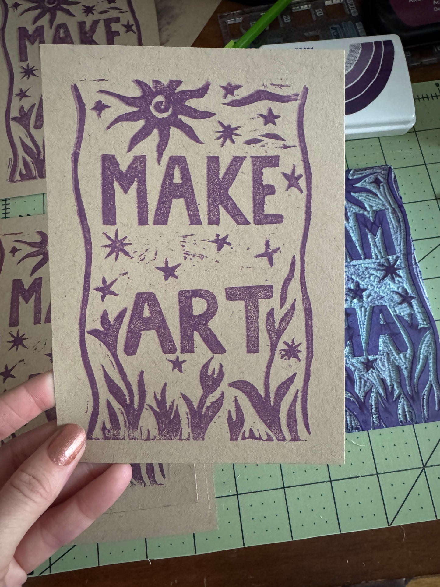 “Make Art” Block Print