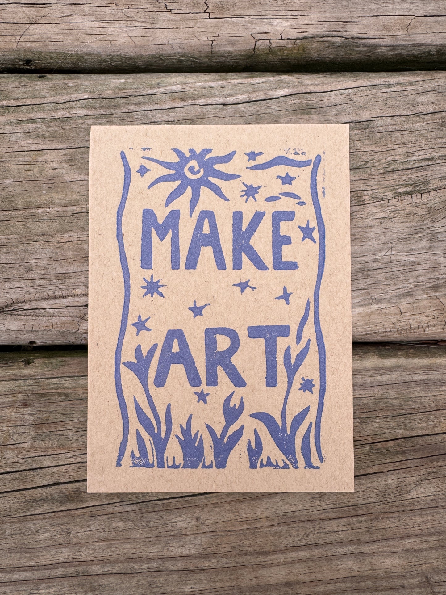 “Make Art” Block Print 5x7
