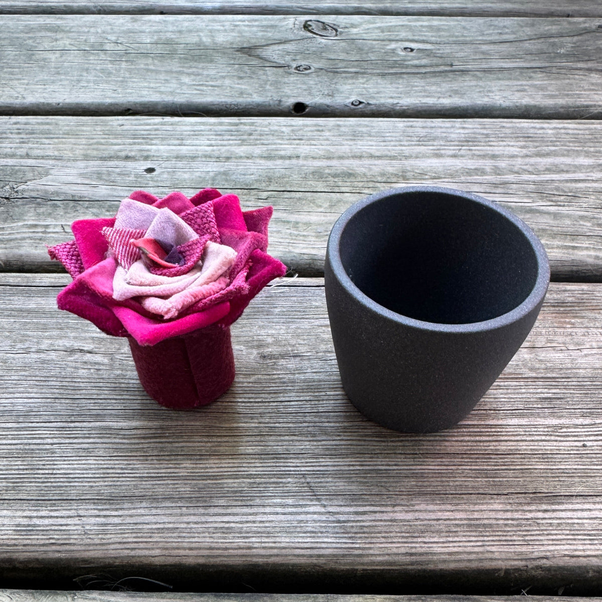 Pink Plant - Grey Pot