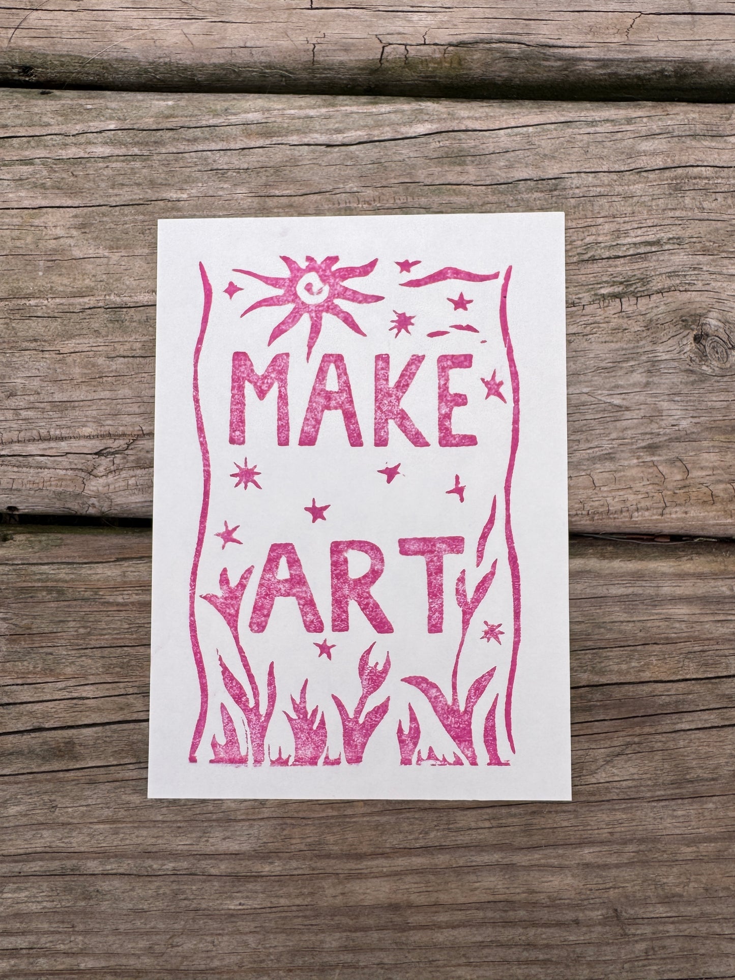“Make Art” Block Print 5x7