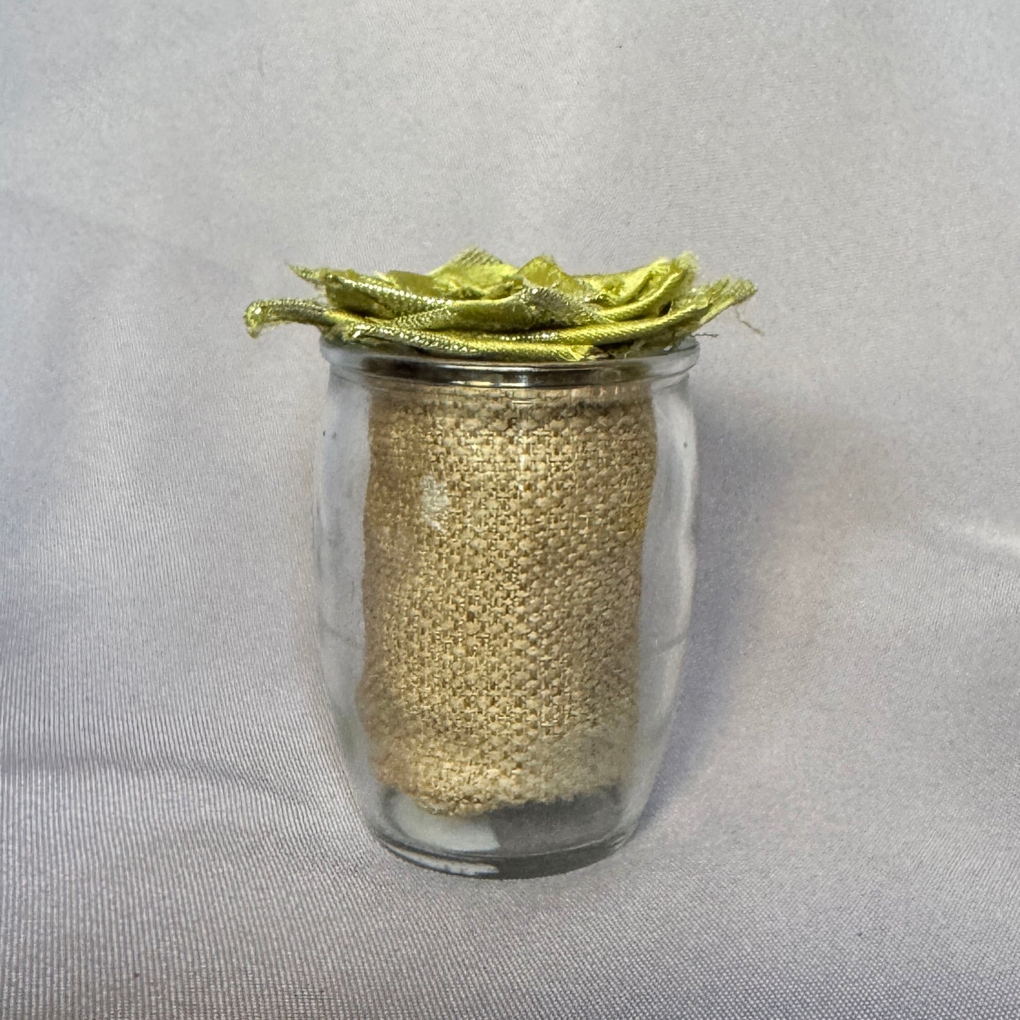 Green & Silver  Plant - Glass Pot