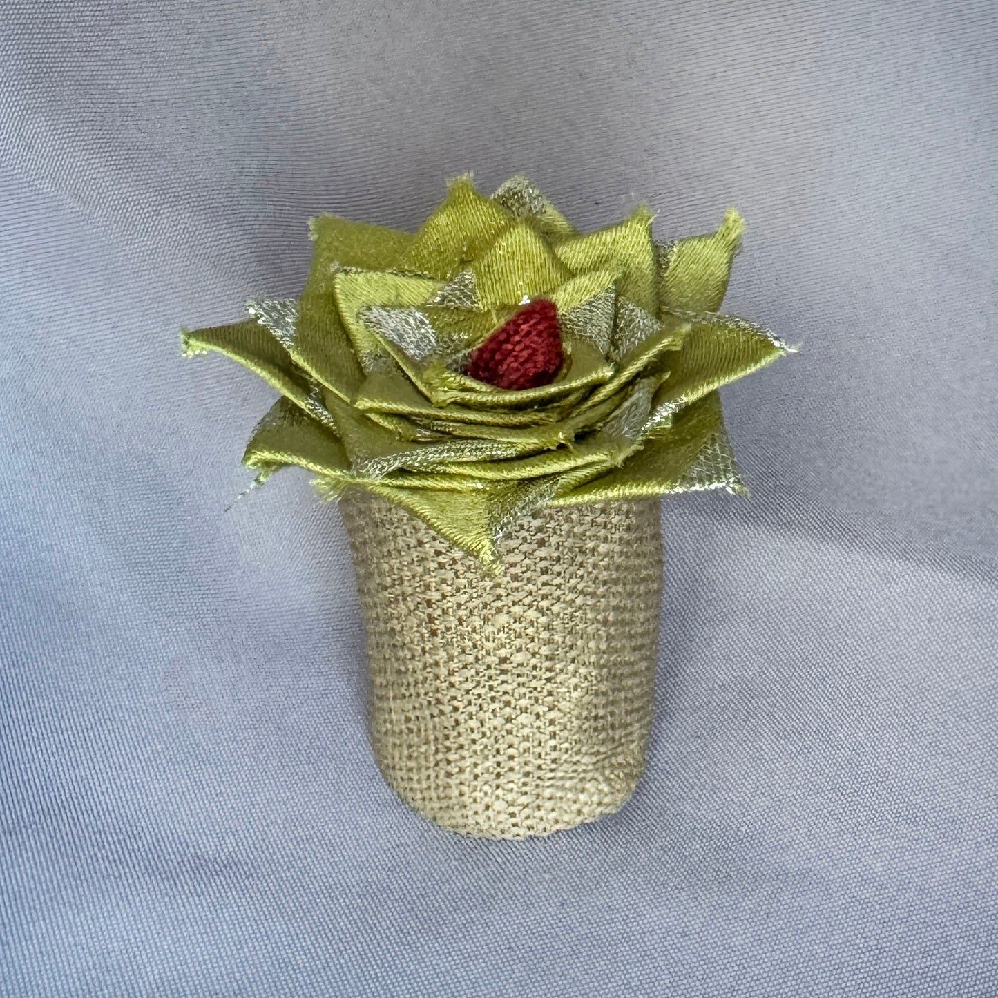 Green & Silver  Plant - Glass Pot