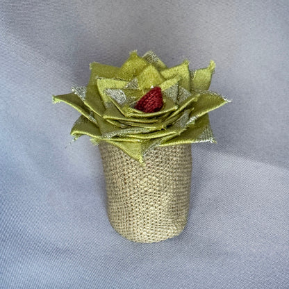 Green & Silver  Plant - Glass Pot