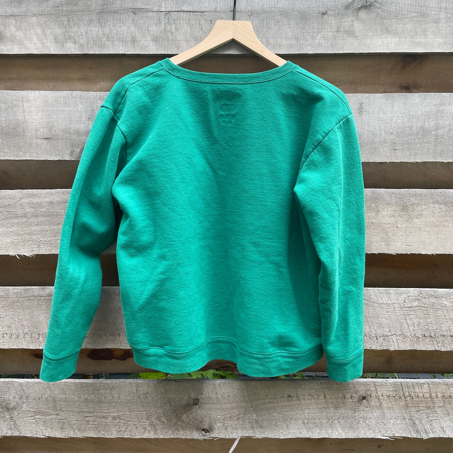 Green Sweatshirt with Abstract Appliqué (size L)