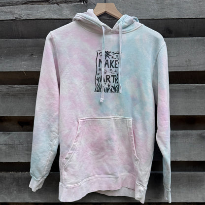 Tie Dye Sweatshirt with "Make Art" print (size s)