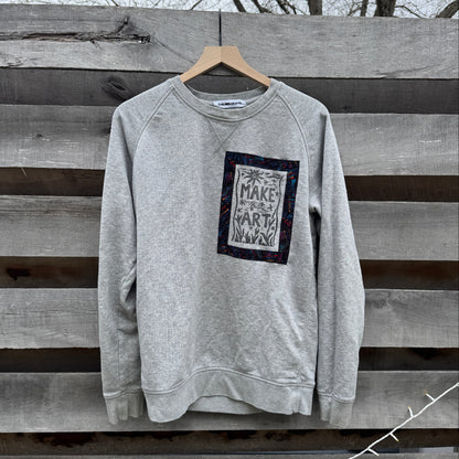 Grey Sweatshirt with "Make Art" print (size l)