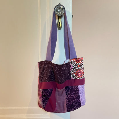 Tote Bag - Purple w/ Lavender Handles (13"w x 10"h)