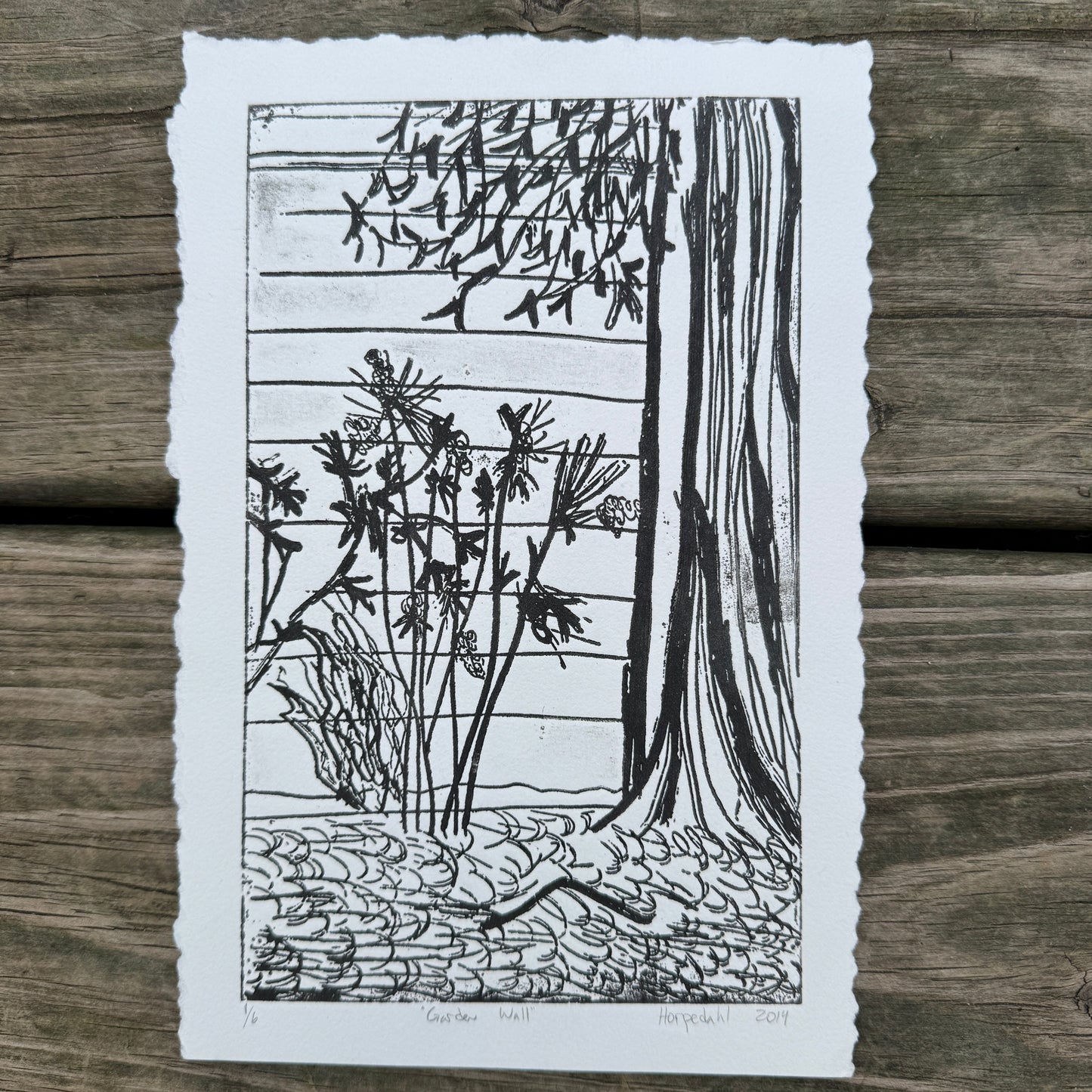 Relief Print - "Garden Wall"