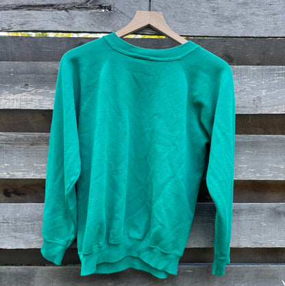 Green Sweatshirt with Abstract Appliqué (size M)