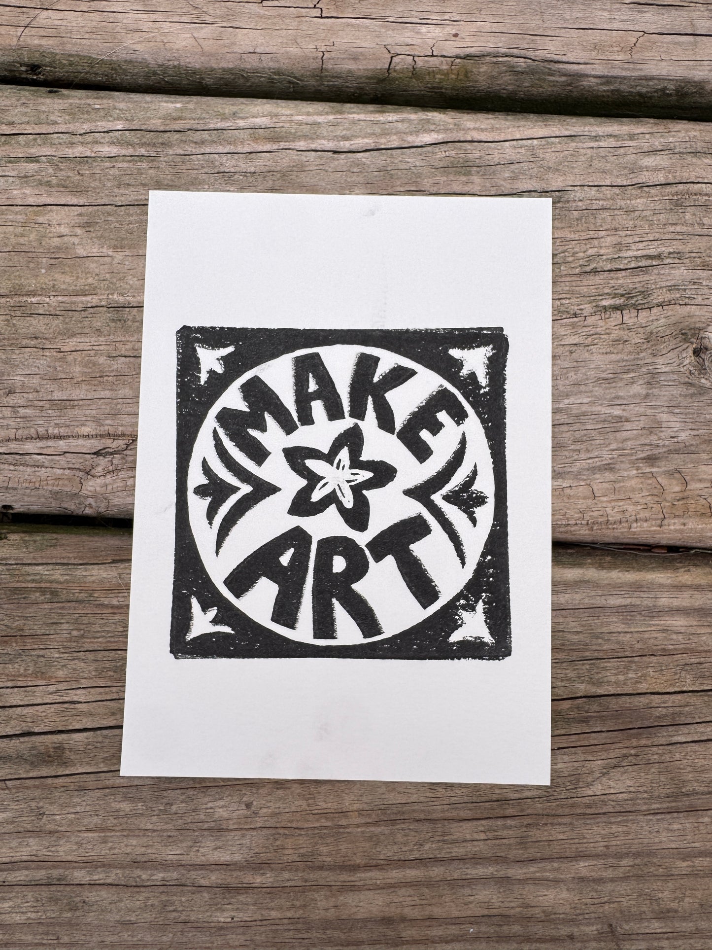 “Make Art” Square Block Print (5x7)