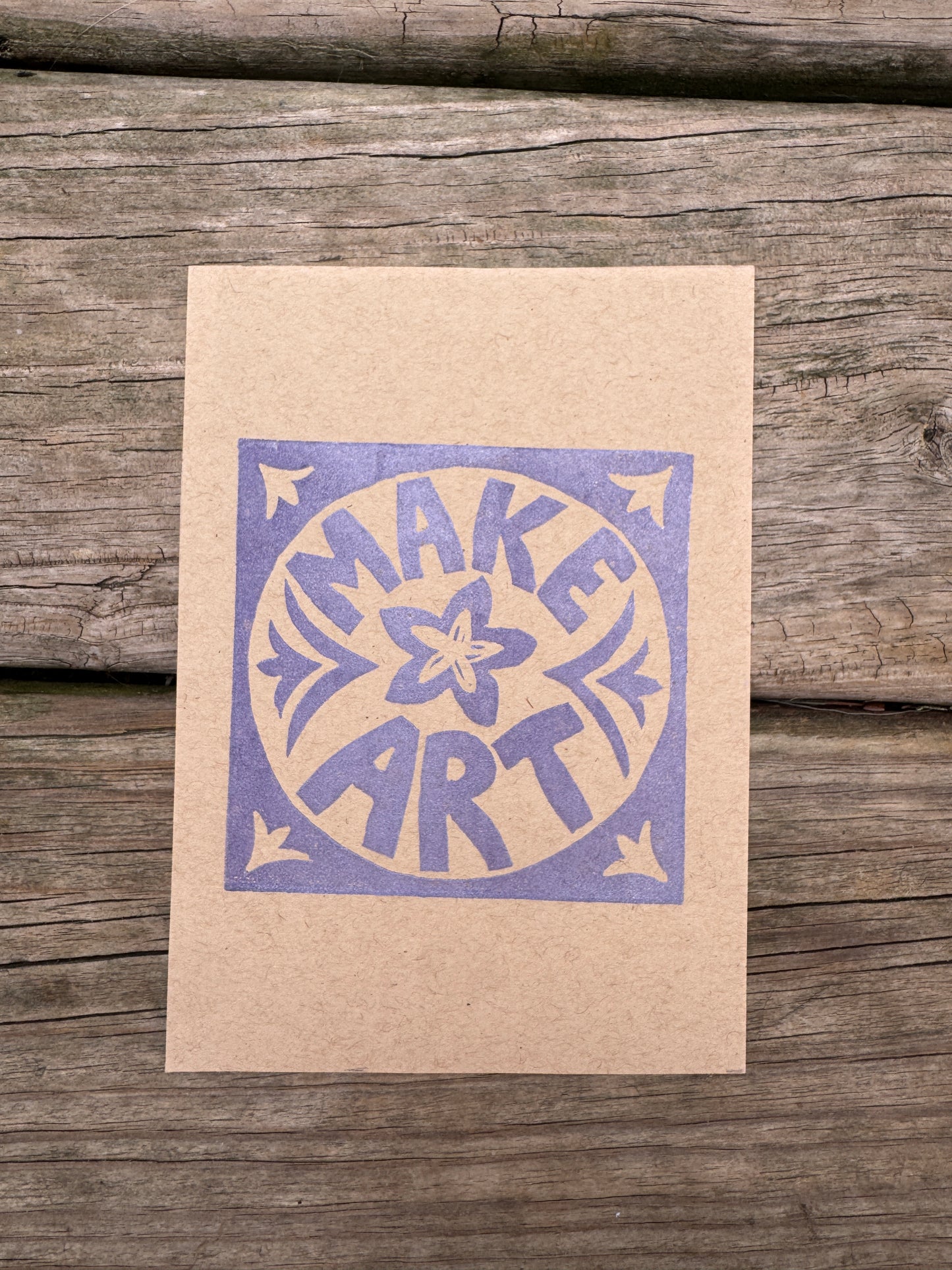 “Make Art” Square Block Print (5x7)