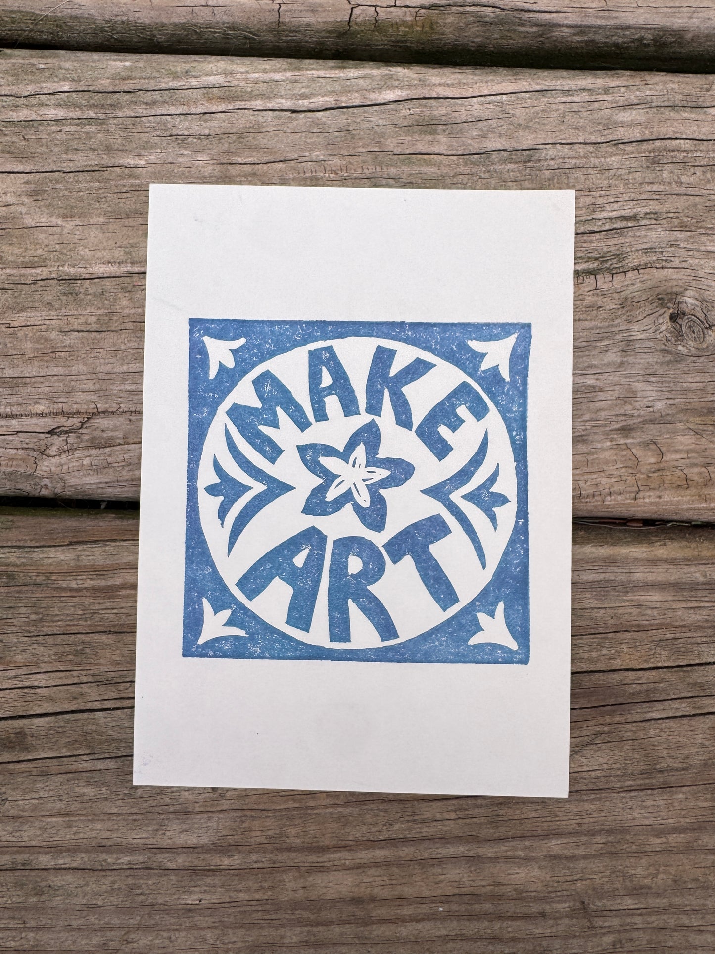 “Make Art” Square Block Print (5x7)