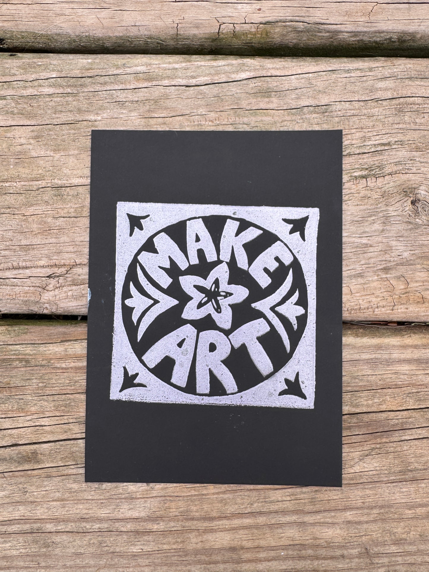 “Make Art” Square Block Print (5x7)
