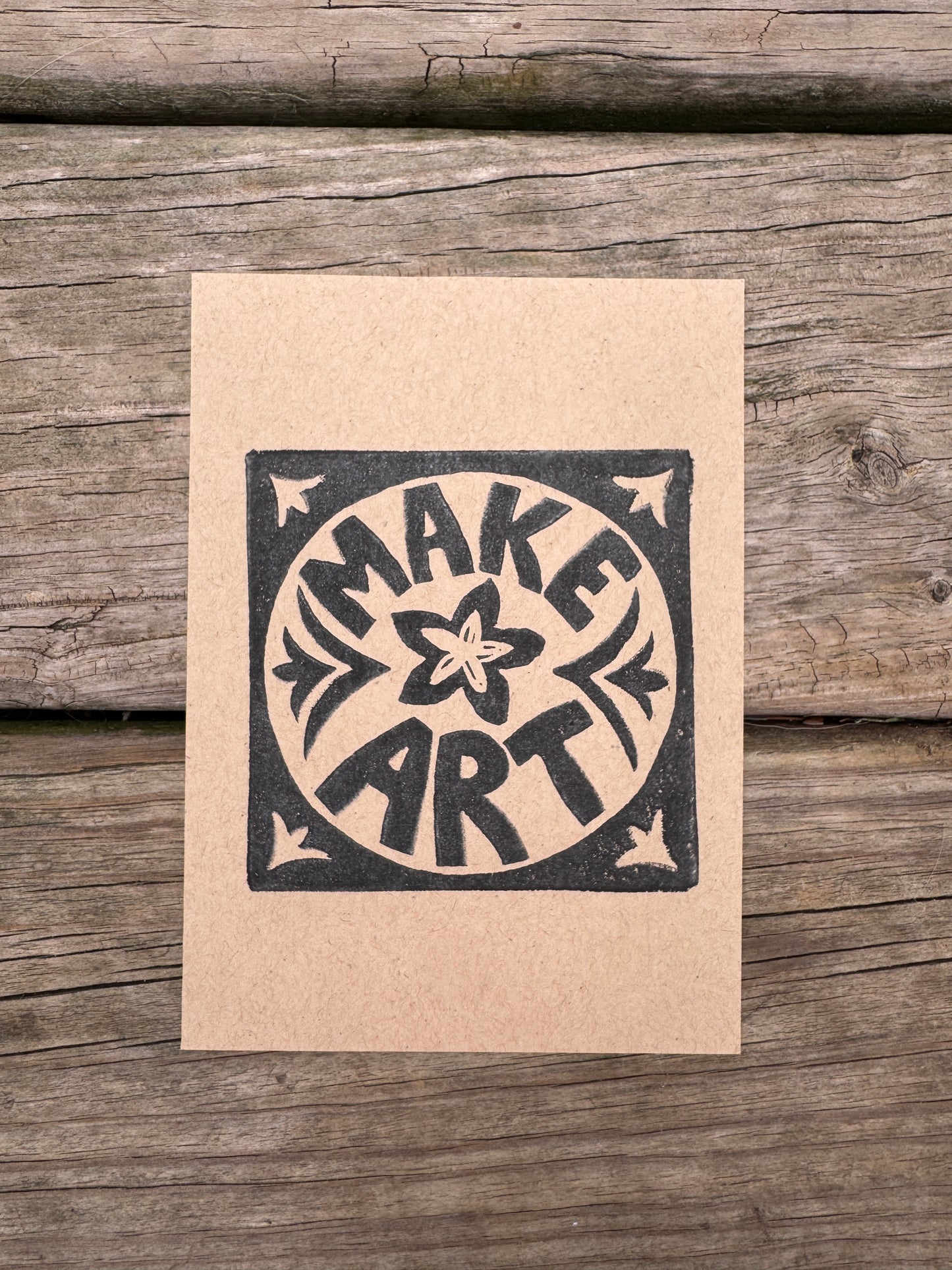 “Make Art” Square Block Print (5x7)