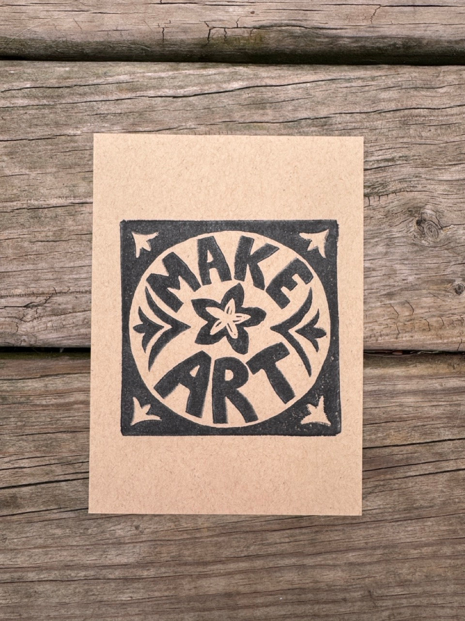 “Make Art” Square Block Print (5x7)
