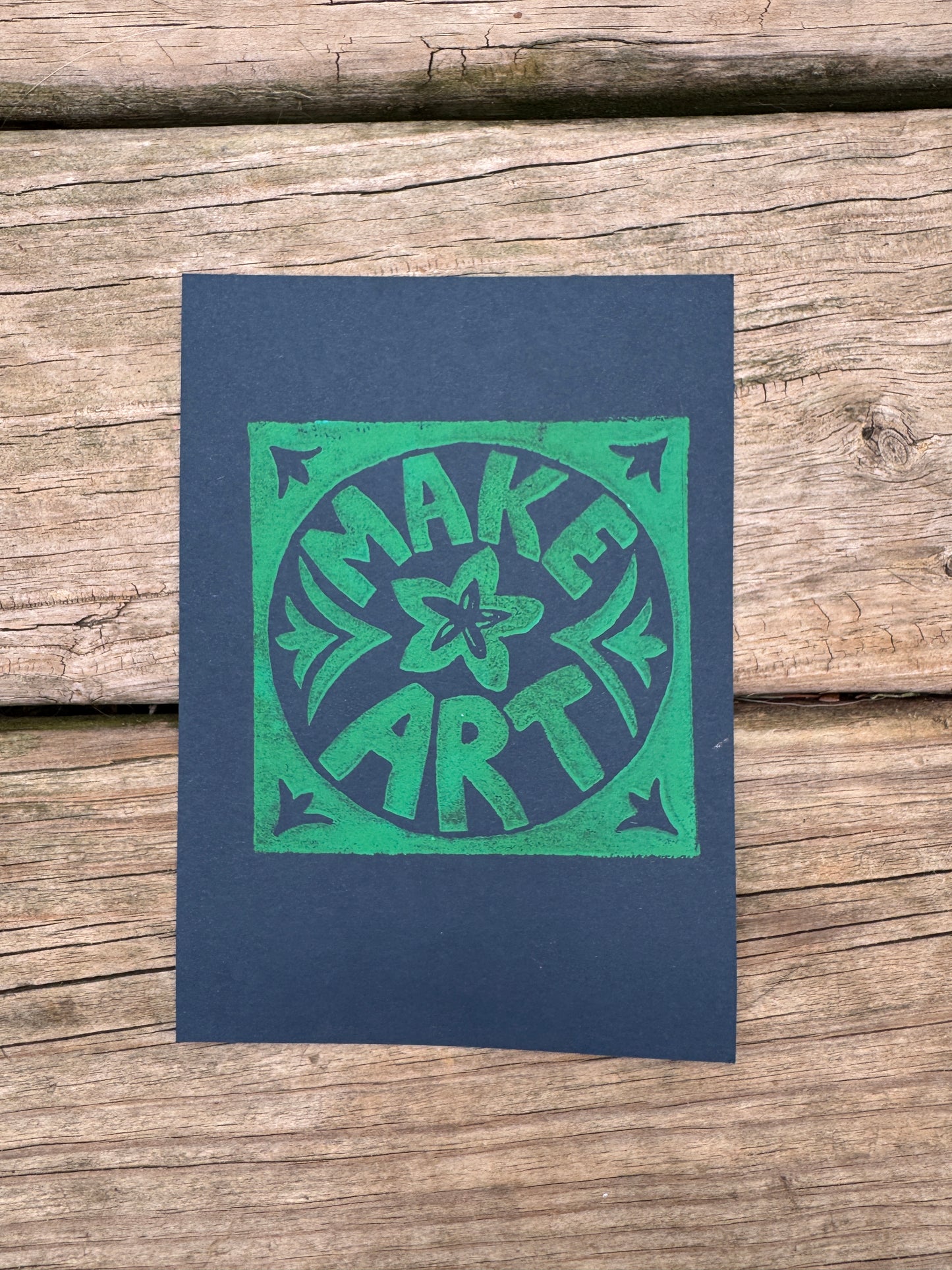 “Make Art” Square Block Print (5x7)