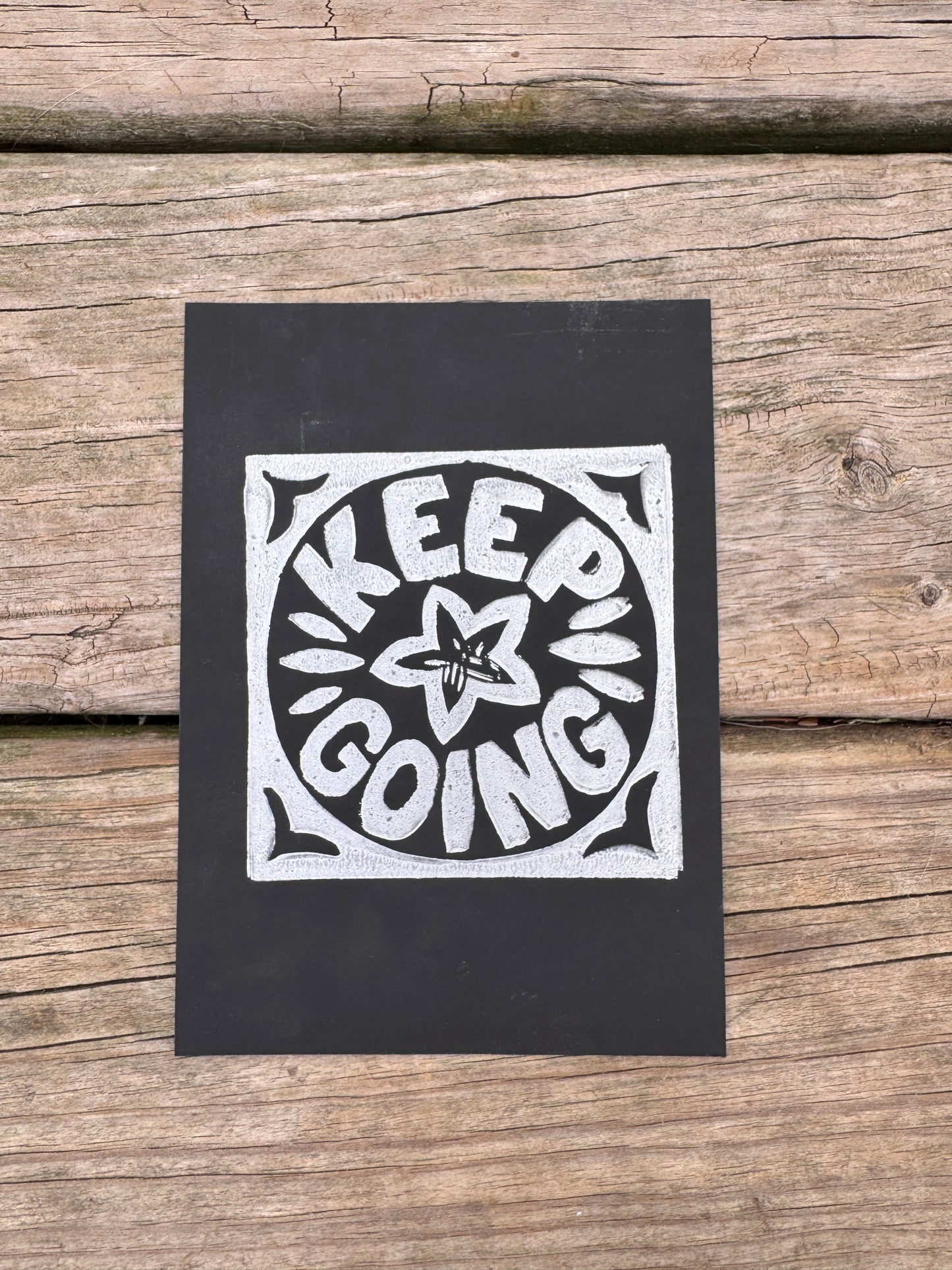 “Keep Going” Square Block Print (5x7)