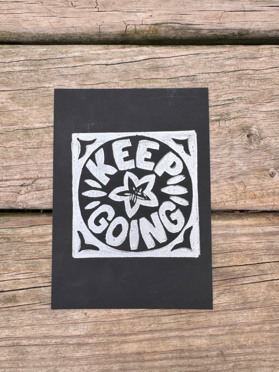 “Keep Going” Square Block Print (5x7)