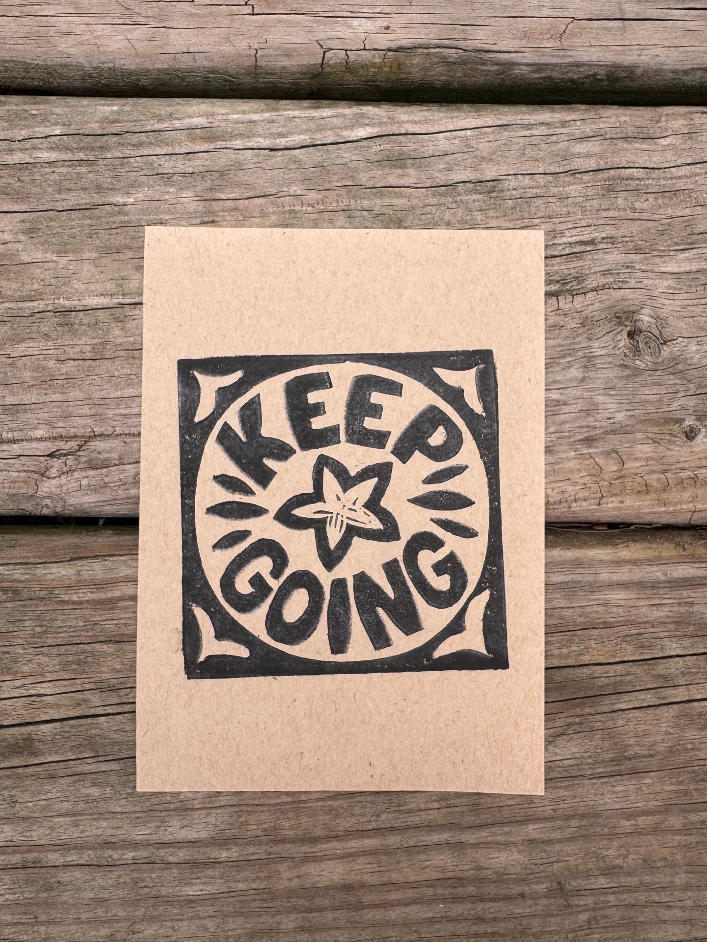 “Keep Going” Square Block Print (5x7)