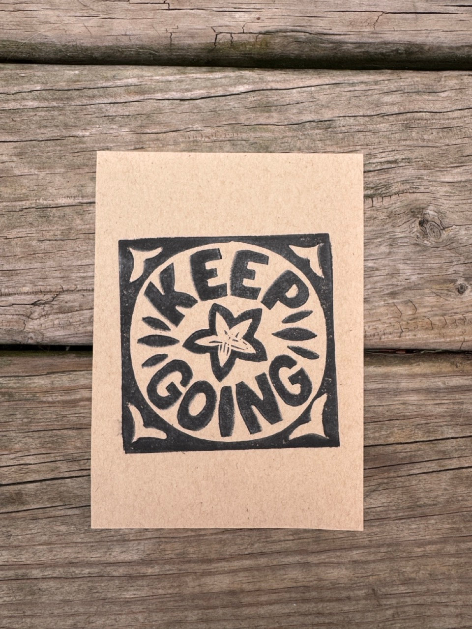“Keep Going” Square Block Print (5x7)