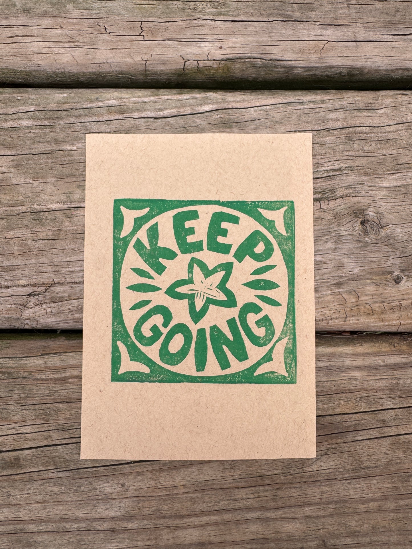 “Keep Going” Square Block Print (5x7)