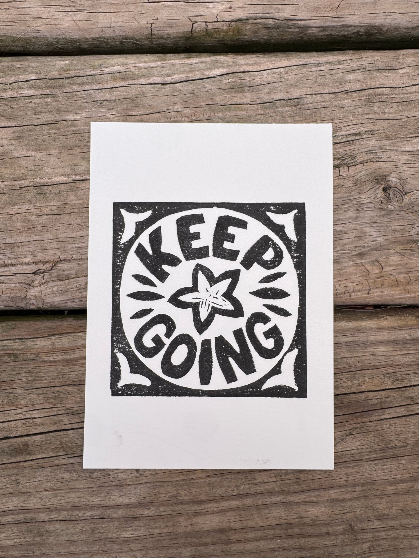 “Keep Going” Square Block Print (5x7)