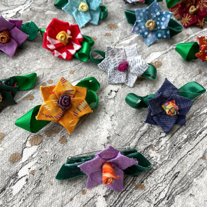 Flower Pin - Navy
