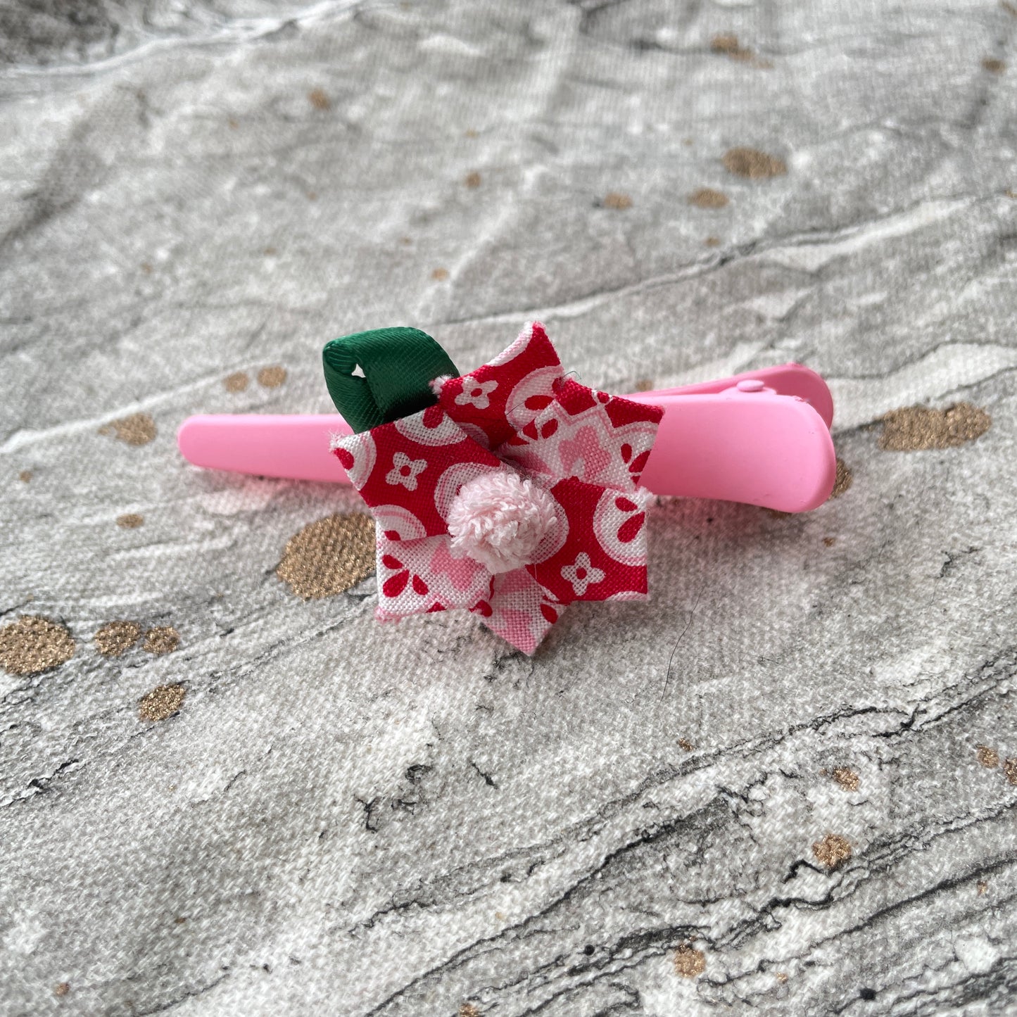 Flower Hair Clip - Red & Pink