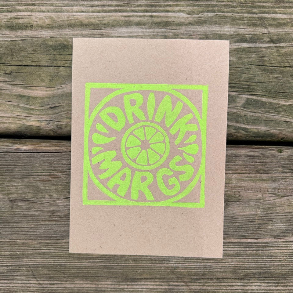 “Drink Margs” Square Block Print (5x7)