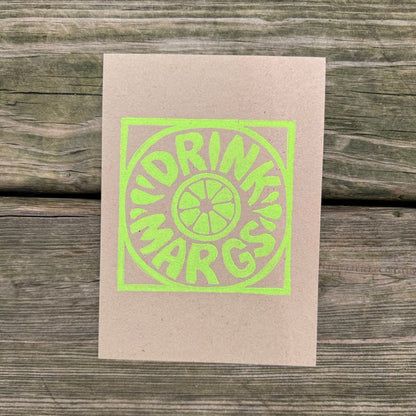 “Drink Margs” Square Block Print (5x7)