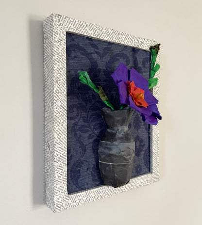 Framed Vase - Purple Flower