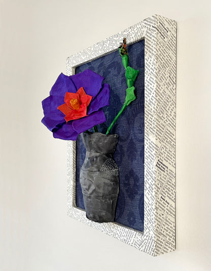 Framed Vase - Purple Flower