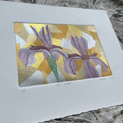 Etching Print - "Iris Window" Painted