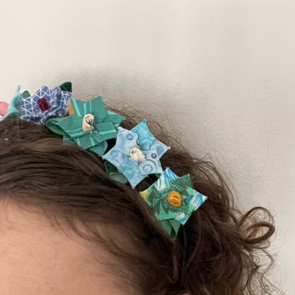 Floral Headband - Blue center