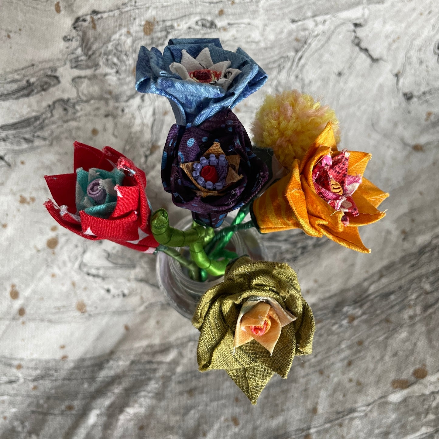 Bouquet in Glass Bottle - Rainbow