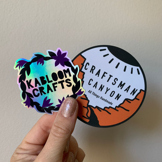 Two stickers. One says Kabloom Crafts and one says Craftsman Canyon