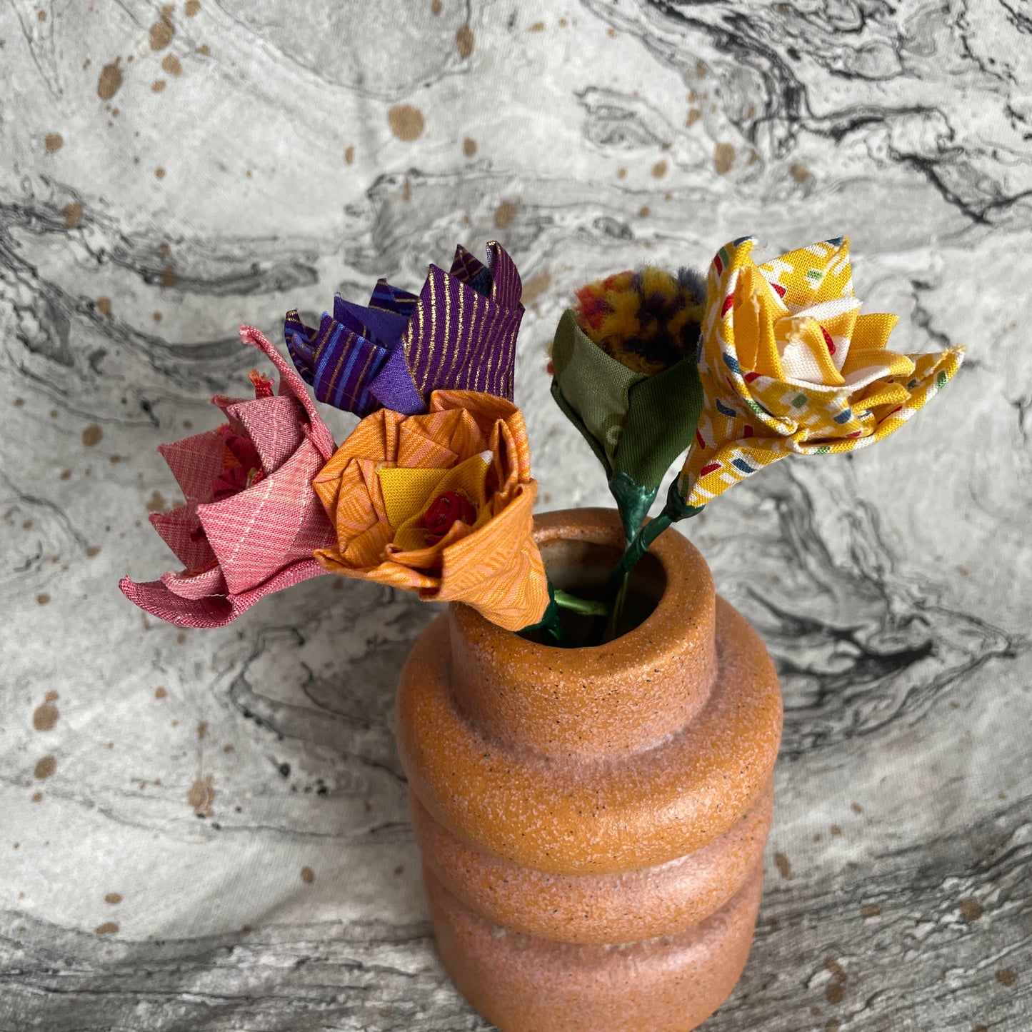 Bouquet in Ceramic Vase - Sunset